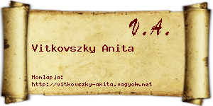 Vitkovszky Anita névjegykártya