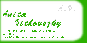 anita vitkovszky business card